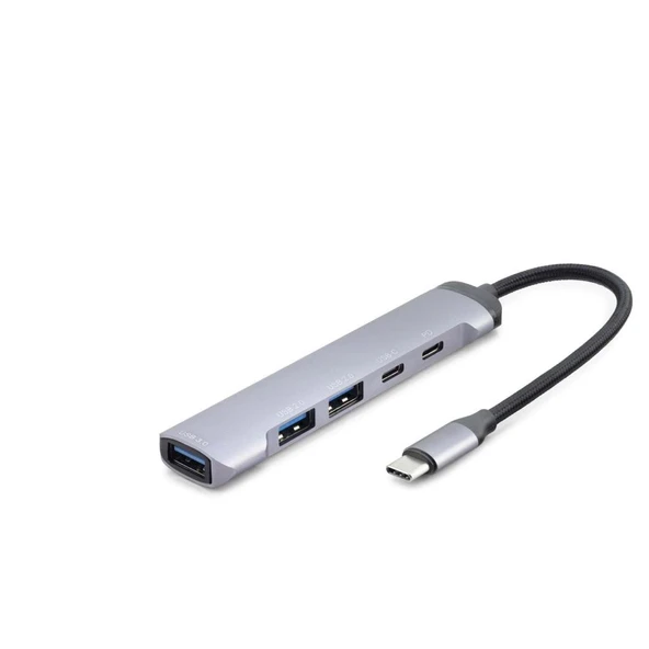 Type-C Hub 5*Usb Gri HDX7041 - 1