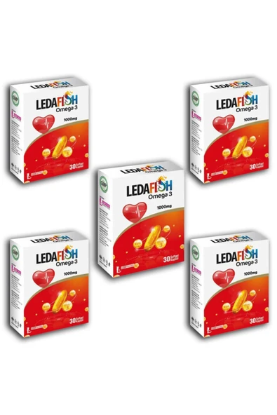 LEDAPHARMA LEDAPHARMA Ledafish Omega 3 1000mg 30 Softjel Kapsül X5 Adet