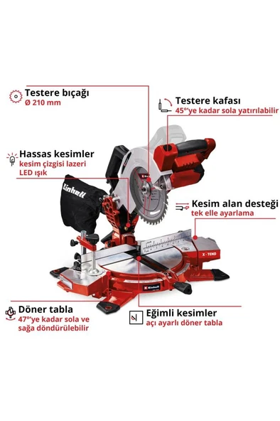 TE-MS 18/210 Li - Solo, Akülü Gönye Testere - 2