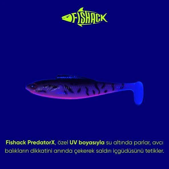 Silikon Sahte Balık - 4,5g 85mm - Fishack PredatorX - UV Boyalı - Dash - Resim 3