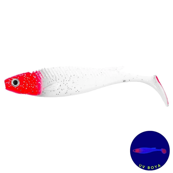 Silikon Sahte Balık - 10g 100mm - Fishack PredatorX - UV Boyalı - Redhead ürün görseli 1
