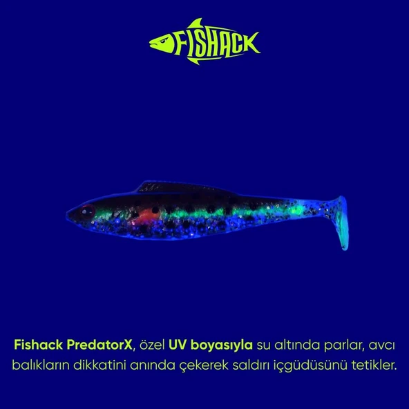 Silikon Sahte Balık - 4,5g 85mm - Fishack PredatorX - UV Boyalı - Fleck - Resim 3