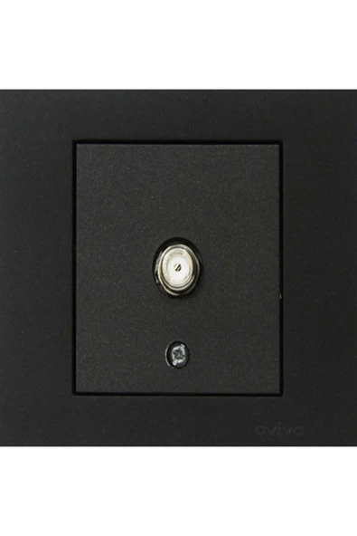 Ovivo Grano Siyah Uydu Tv Prizi F Konektör Çerçeveli - Resim 3