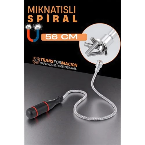 Modacar Esnek Manyetik Toplama Aracı - Mıknatıslı Spiralli Çubuk Metal Vida Civata Somun Arama Çubuğu - 1