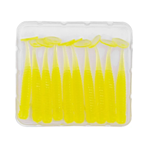 Silikon Kurt Yem - 1g 50mm - Fishack Wormix - 10 Adet - Fluo Green - UV Silikon - Resim 4