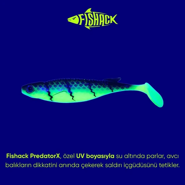 Silikon Sahte Balık - 10g 100mm - Fishack PredatorX - UV Boyalı - Radar - Resim 3