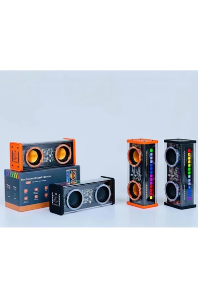 Şeffaf Mecha Müzik Tws Stereo Rgb İşıklı Hoparlör Kablosuz Bluetooth 5.0 Taşınabilir Hoparlör V9 - 11