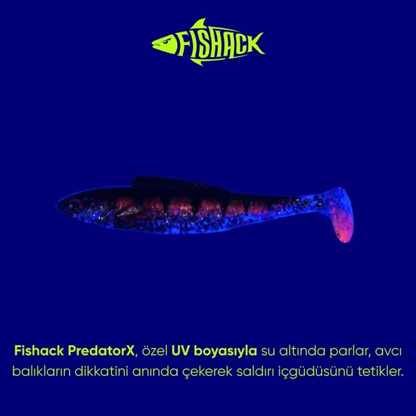 Silikon Sahte Balık - 4,5g 85mm - Fishack PredatorX - UV Boyalı - Spark - Resim 3