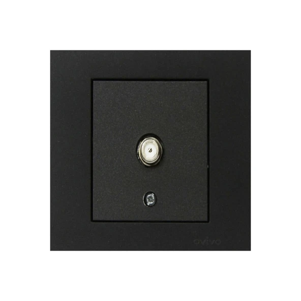 Ovivo Grano Siyah Uydu Tv Prizi F Konektör Çerçeveli - Resim 2