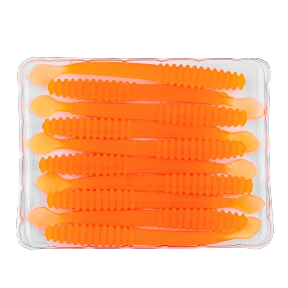 Silikon Sahte Kurt Yem - 2,2g 87mm - Fishack Wormix - Orange - UV Silikon - Resim 4