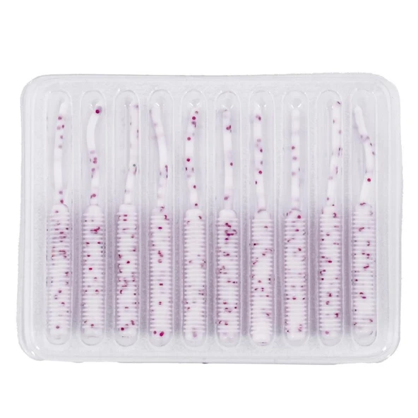 Silikon Kurt Yem - LRF Yem - 1g 52mm - Fishack Wormix - 10 Adet - White - Resim 3