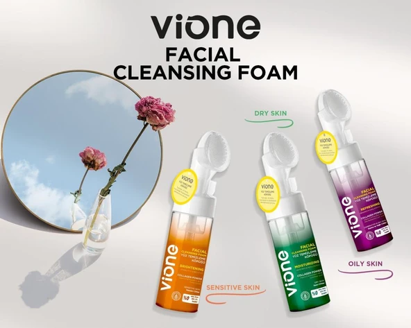 vione Aydınlatıcı Besleyici Özel Fırçalı Yüz Temizleme Köpüğü 150ml - 3