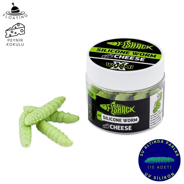 Silikon Yüzen Alabalık Yemi - Floating - 37mm - Peynir Kokulu - Küf Yeşili - UV Silikon - Trout Bait ürün görseli 1