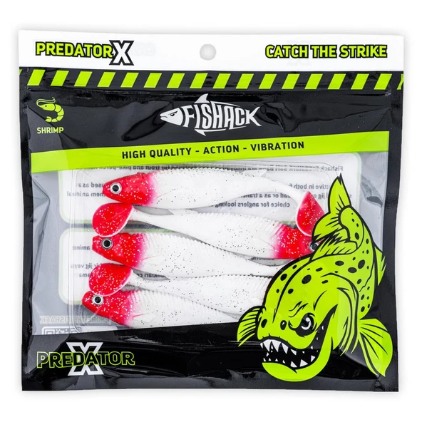 Silikon Sahte Balık - 10g 100mm - Fishack PredatorX - UV Boyalı - Redhead - Resim 5