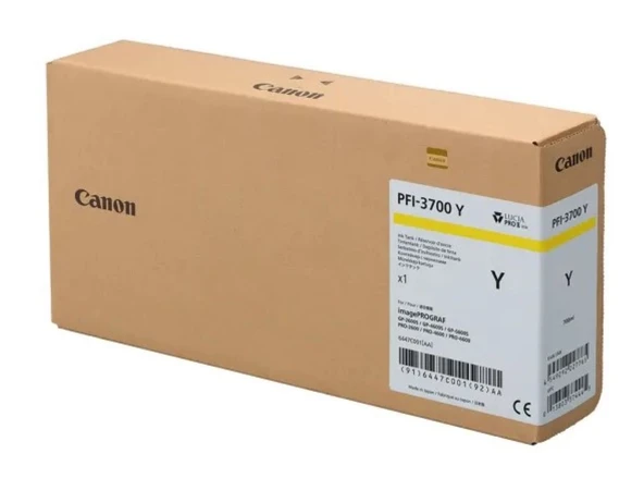 Canon PFI-3700 Y (Yellow) Sarı Orijinal Mürekkep Kartuş 700 ml. (6447C001) ürün görseli