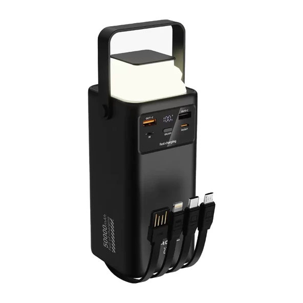 ACL  PW-113 22.5W Hızlı Şarjlı Kamp Lambalı Dahili Kablolu PowerBank  50.000mAh - 2