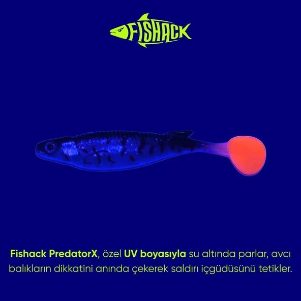 Silikon Sahte Balık - 10g 100mm - Fishack PredatorX - UV Boyalı - Venom - Resim 3