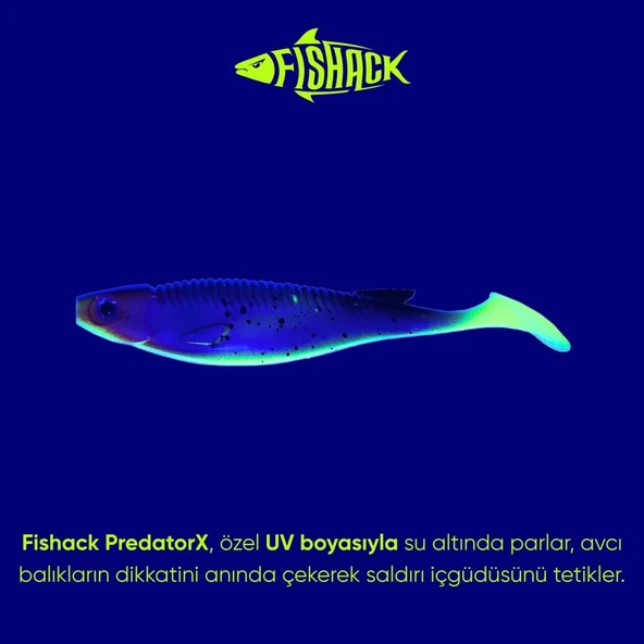 Silikon Sahte Balık - 10g 100mm - Fishack PredatorX - UV Boyalı - Blade - Resim 3
