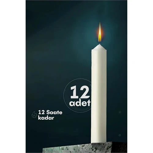 Modacar Klasik Mum 12 Adet - Kokusuz Mum - 1