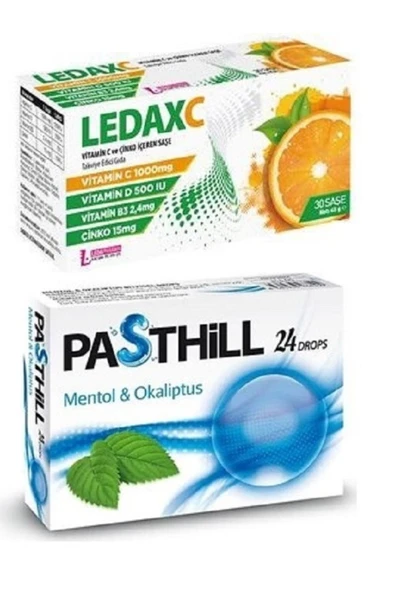 LEDAPHARMA LEDAPHARMA Ledaxc 30 Saşe + Pasthill Mentol 24'lü