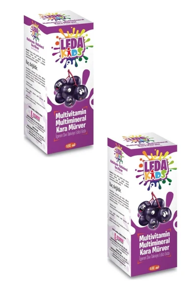 LEDAPHARMA LEDAPHARMA Unisex Kara Mürver Ekstresi C Vitamini Ve Çinko Leda Kids 150 ml 2 Kutu ürün görseli 1