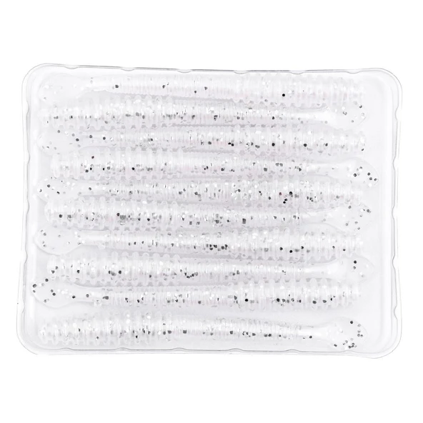 Silikon Sahte Kurt Yem - 2,2g 87mm - Fishack Wormix - Silver White - Resim 3