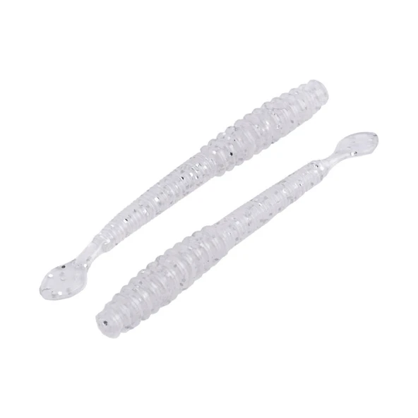 Silikon Sahte Kurt Yem - 2,2g 87mm - Fishack Wormix - Silver White - Resim 2