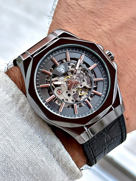 TI-604C TIGER OTOMATİK ÇELİK ERKEK SAATİ ürün görseli