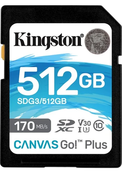 Kingston Canvas Go Plus SDG3/512GB Class 10 UHS-I U3 V30 512 GB Hafıza Kartı - 1