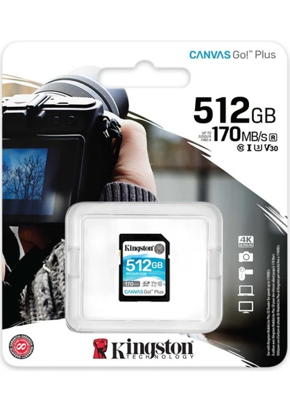 Kingston Canvas Go Plus SDG3/512GB Class 10 UHS-I U3 V30 512 GB Hafıza Kartı - 2