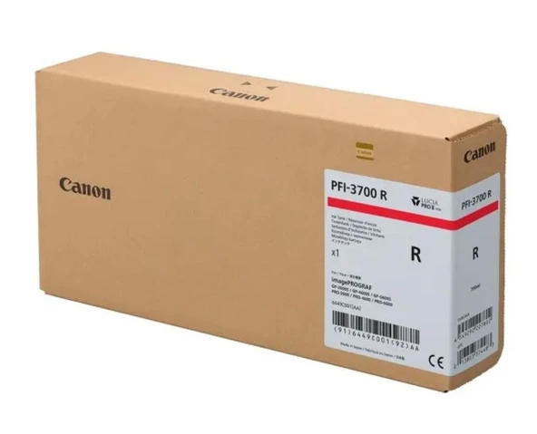 Canon PFI-3700 R (Red) Kırmızı Orijinal Mürekkep Kartuş 700 ml. (6449C001) - 2