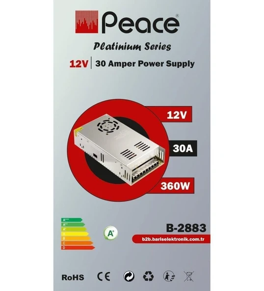 Peace B2883 12 Volt 30 Amper Adaptör ürün görseli