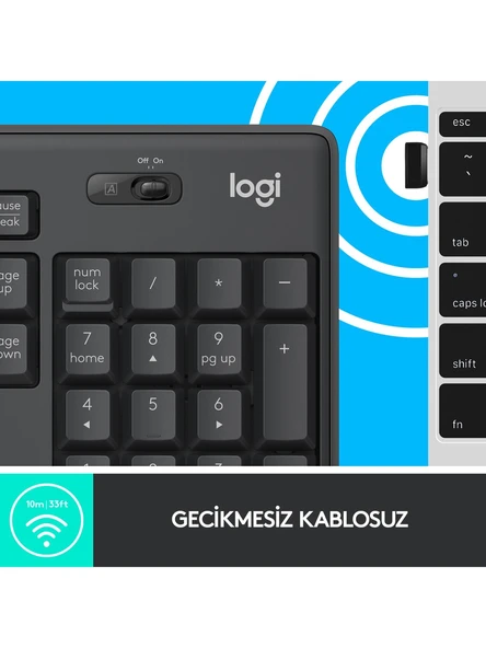 Logitech MK295 Sessiz Kablosuz Türkçe Klavye Mouse Seti - Siyah - 2