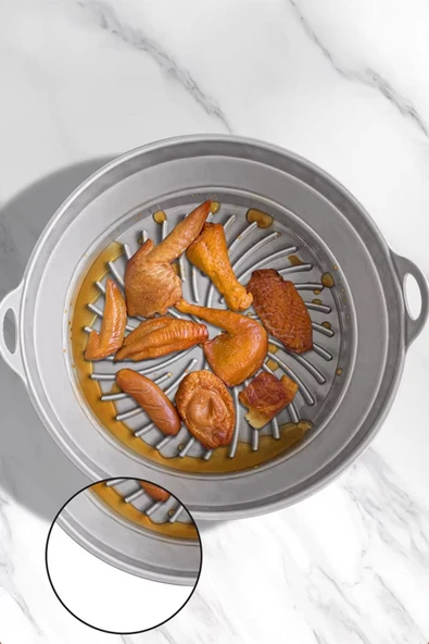İronika Airfryer Çok Kullanımlık Yıkanabilir Silikon Yanmaz Yapışmaz Pişirme Tepsisi Airfryer Silikon Kağıdı - 3