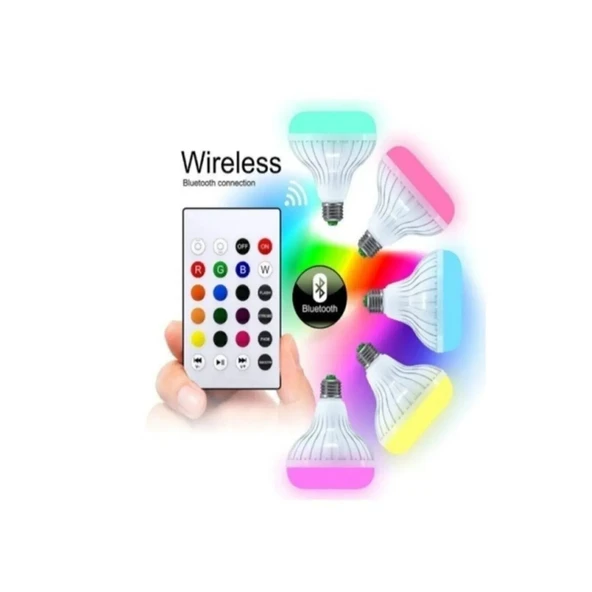 Mucit Home  Bluetooth Music Bulb Akıllı Hoparlör Led Işıklı Uzaktan Kumandalı 7 Renk Işıklı - 2