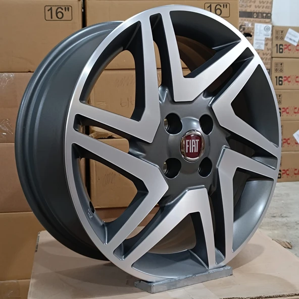 Sıfır OPAR 16 inç Fiorino, Doblo, Linea Gun Machined Jant Takımı - 6.0x16 4x98 ET45 58.1 - OEM: 55176165 - 2