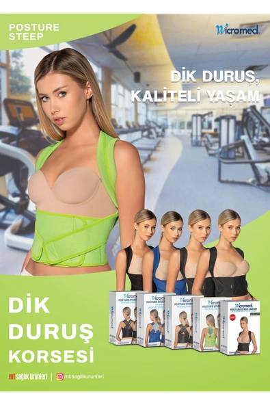 Wicromed Korse Dik Duruş Posture-Steep Neopren Siyah Standart 2 - 2