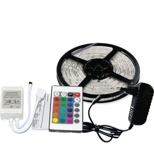 Mucit Home  Şerit Led 16 Renk Rgb Uzaktan Kumandalı 5 Metre Televizyon Arkası