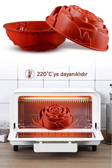 İronika Büyük Gül Desenli Kalın Silikon Kek Kalıbı - 2
