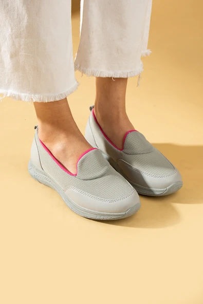 Pembe Potin Rahat Hafif Taban Fileli Kadın Sneaker 011-221-24 - Resim 3