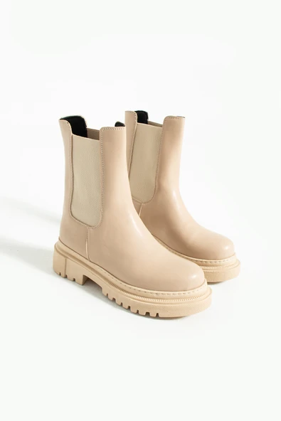 Pembe Potin Rahat Kalıp Kaymaz Taban Sıcak Astar Lastikli Kadın Bot B01-5580-23 - Resim 12