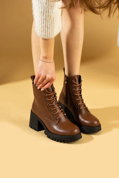 Pembe Potin Kaymaz Kalın Taban Sıcak Astar Fermuarlı Kadın Bot 012-970-23 ürün görseli