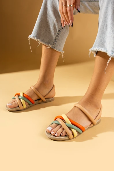 Pembe Potin Rahat Taban Kadın Sandalet 41-25-22 - Resim 7