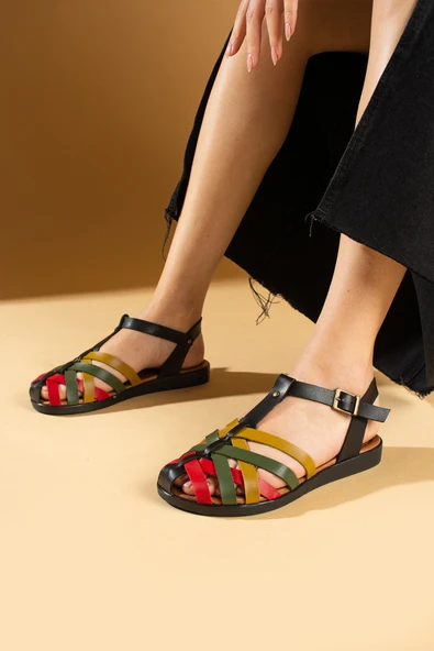 Pembe Potin Comfort Taban Tokalı Kadın Sandalet 51-825-24Multi ürün görseli