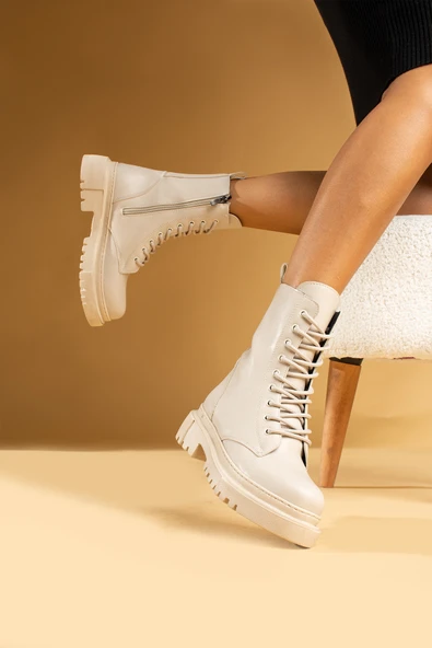 Pembe Potin Rahat Kalıp Kaymaz Taban Sıcak Astar Fermuarlı Kadın Postal Bot B01-5570-23 - Resim 7