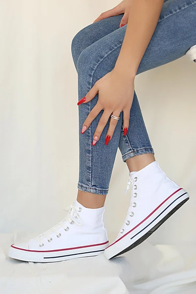 Pembe Potin Rahat Taban Cnvrs Kadın Sneaker 10-3030-22Keten - 9