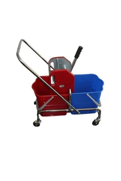 METAL ÇİFT KOVALI TEMİZLİK ARABASI
