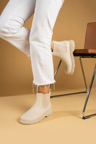 Pembe Potin Termo Taban Sıcak Astar Lastikli Kadın Bot 60-1013-23Cilt - Resim 9