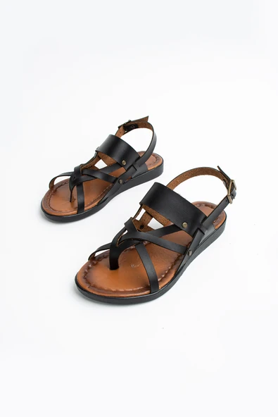 Pembe Potin Rahat Kalıp Çapraz Bantlı Parmak Arası Kadın Sandalet 51-820-23 - Resim 10