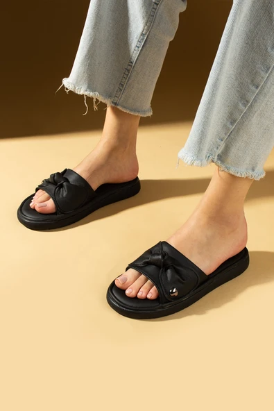 Pembe Potin Fiyonklu Masaj Tabanlı Kalp Detaylı Kadın Terlik 59-80-25 - Resim 8